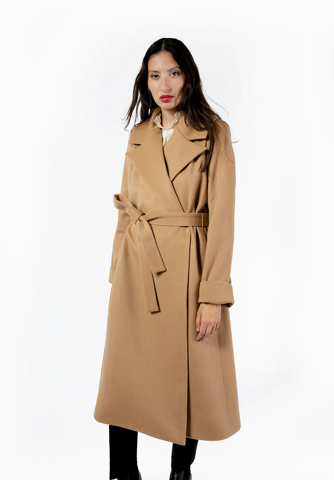 The Dearborn Long Wool Trench Overcoat - Camel - Image 5