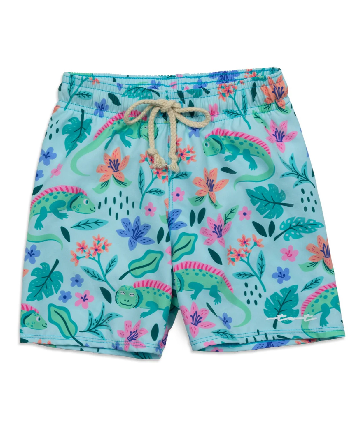 Boys Tropical Iguanas UPF Breathable Swim Trunks