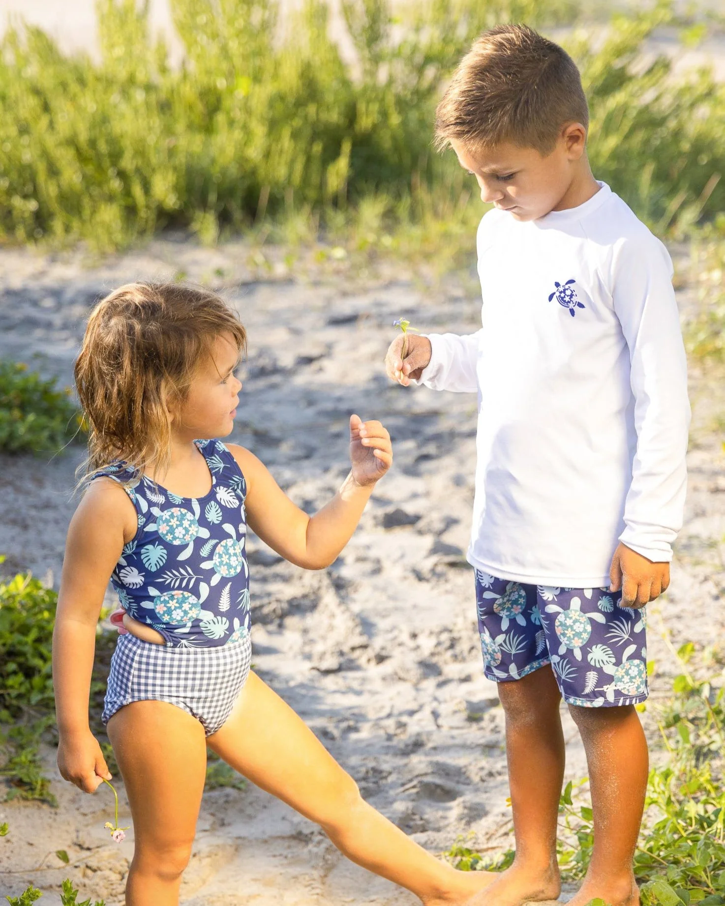 Girls Turtley Cute UPF 50 Cutout Swimsuit with Bow - Image 4