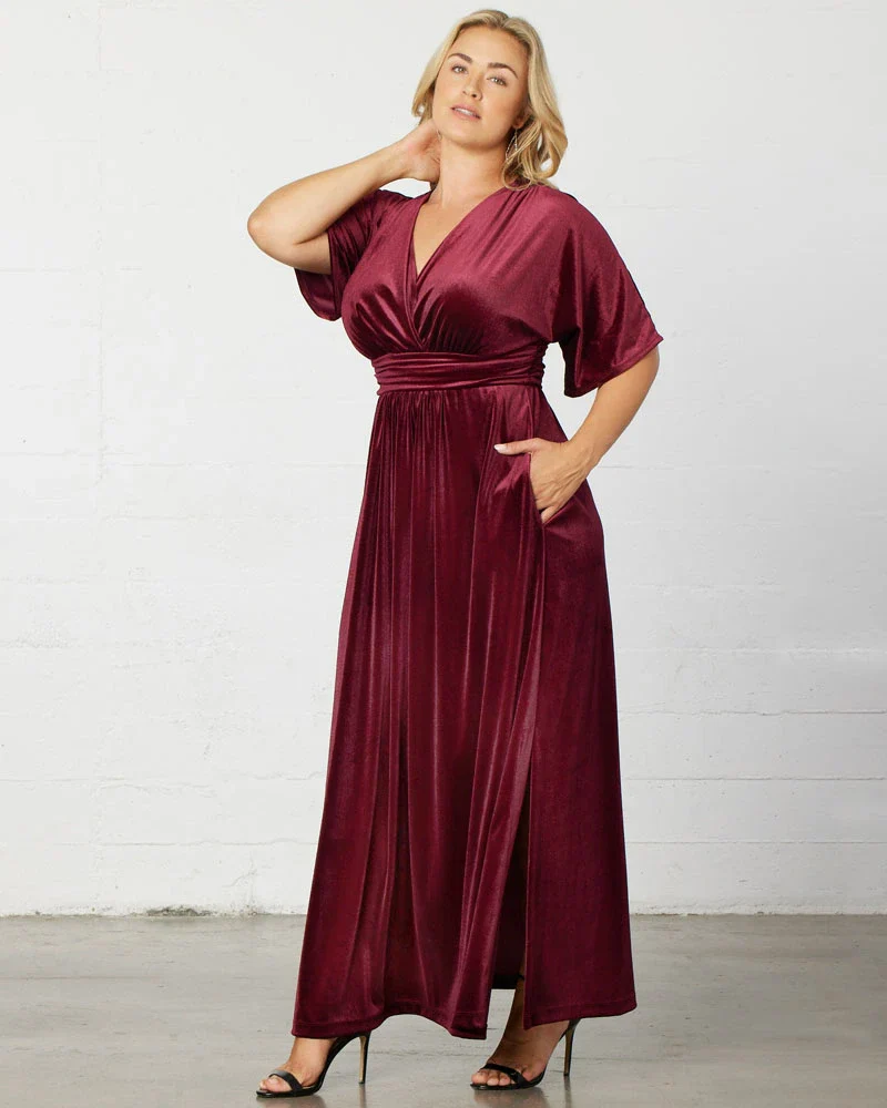 Plus Size Verona Velvet Evening Gown - Image 23