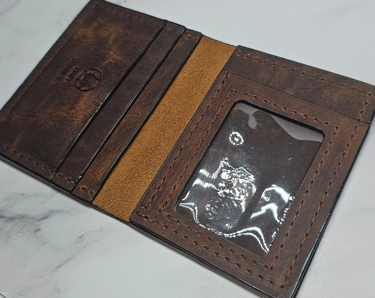 Leather ID & Card Wallet - Volcano Brown - Image 3