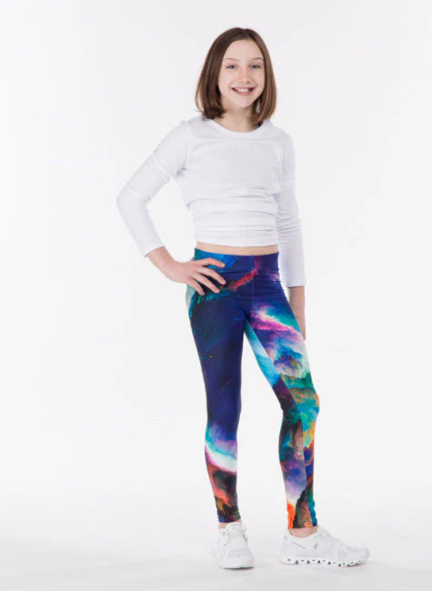 Kids Eco-Friendly Watercolor Yoga Pants - Image 2