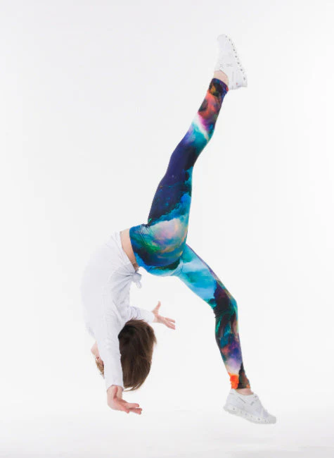 Kids Eco-Friendly Watercolor Yoga Pants - Image 3