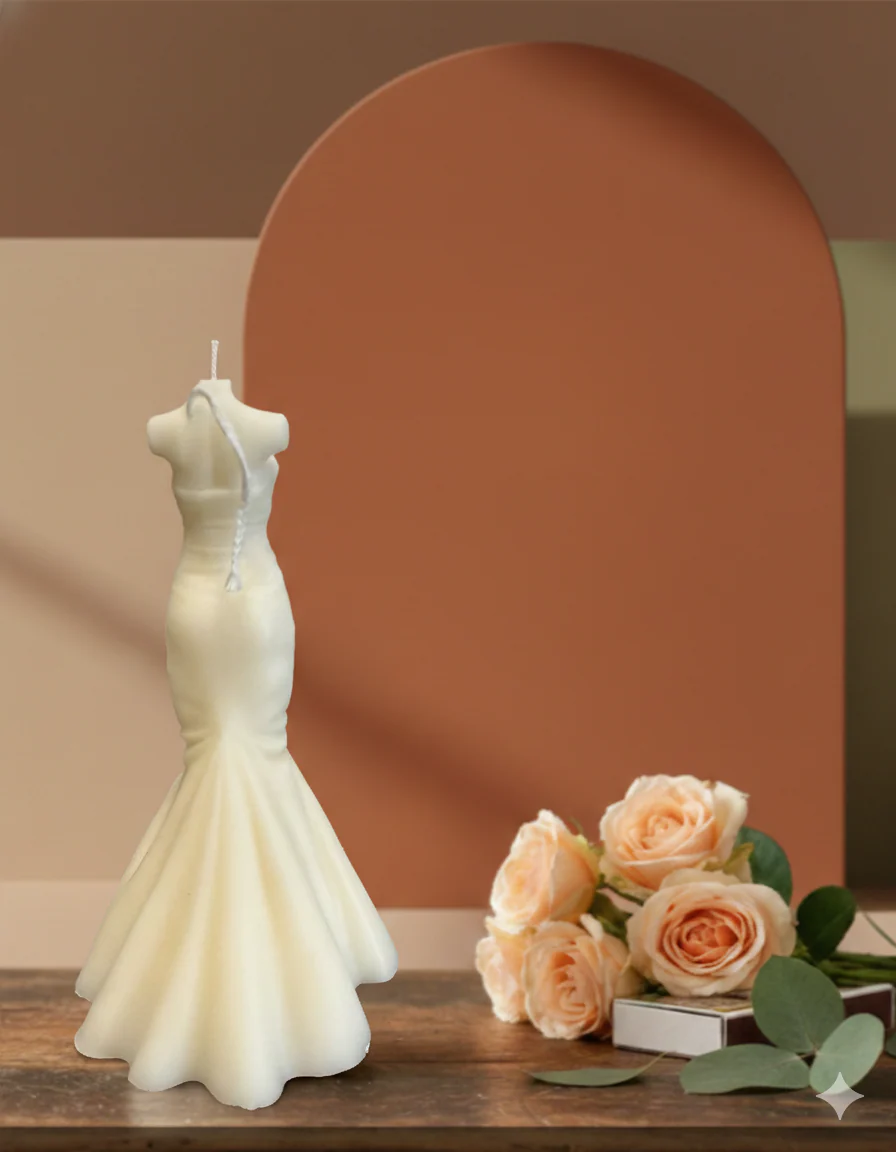 Bridal Sculpture Soy Wax Candle - Wedding Dress - Image 3