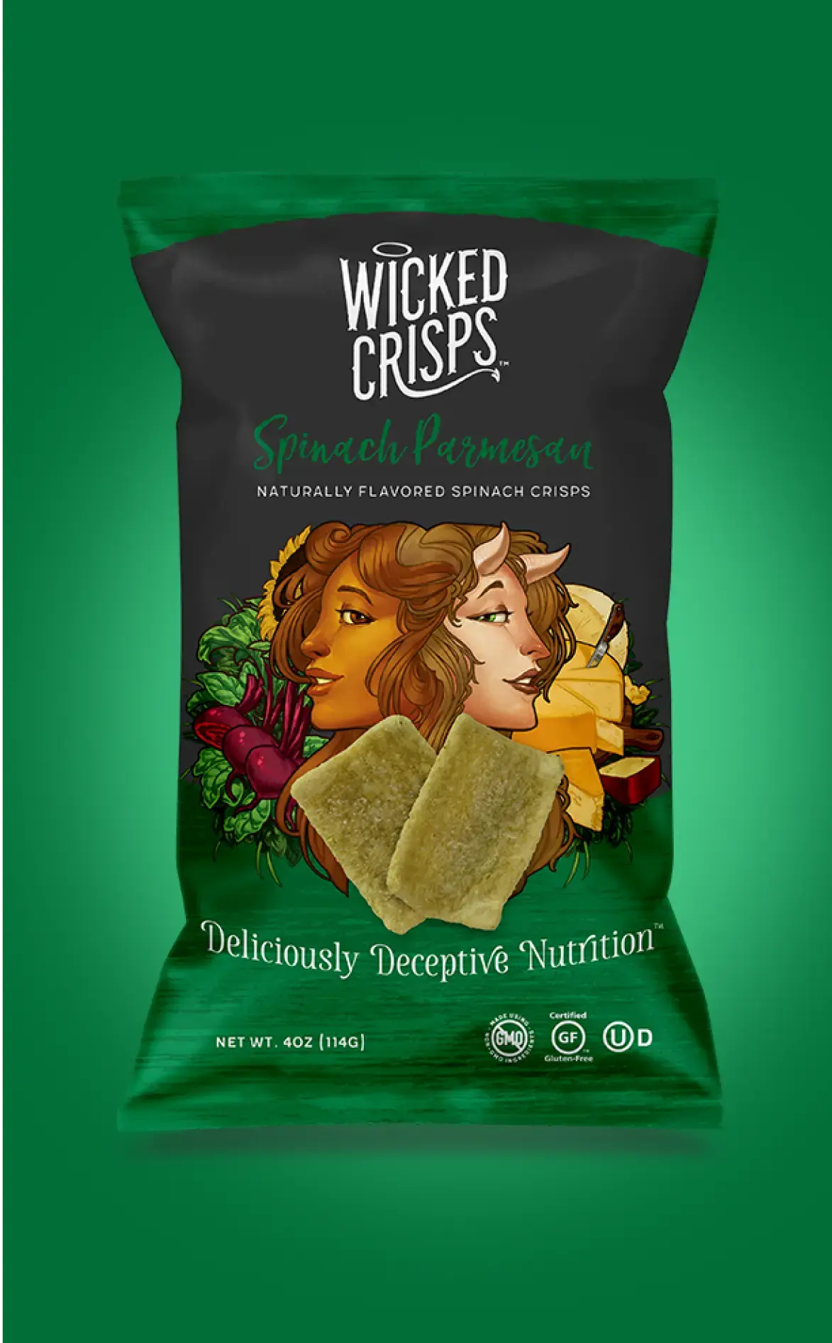 Spinach Parmesan Baked Crisps - 4 Pack