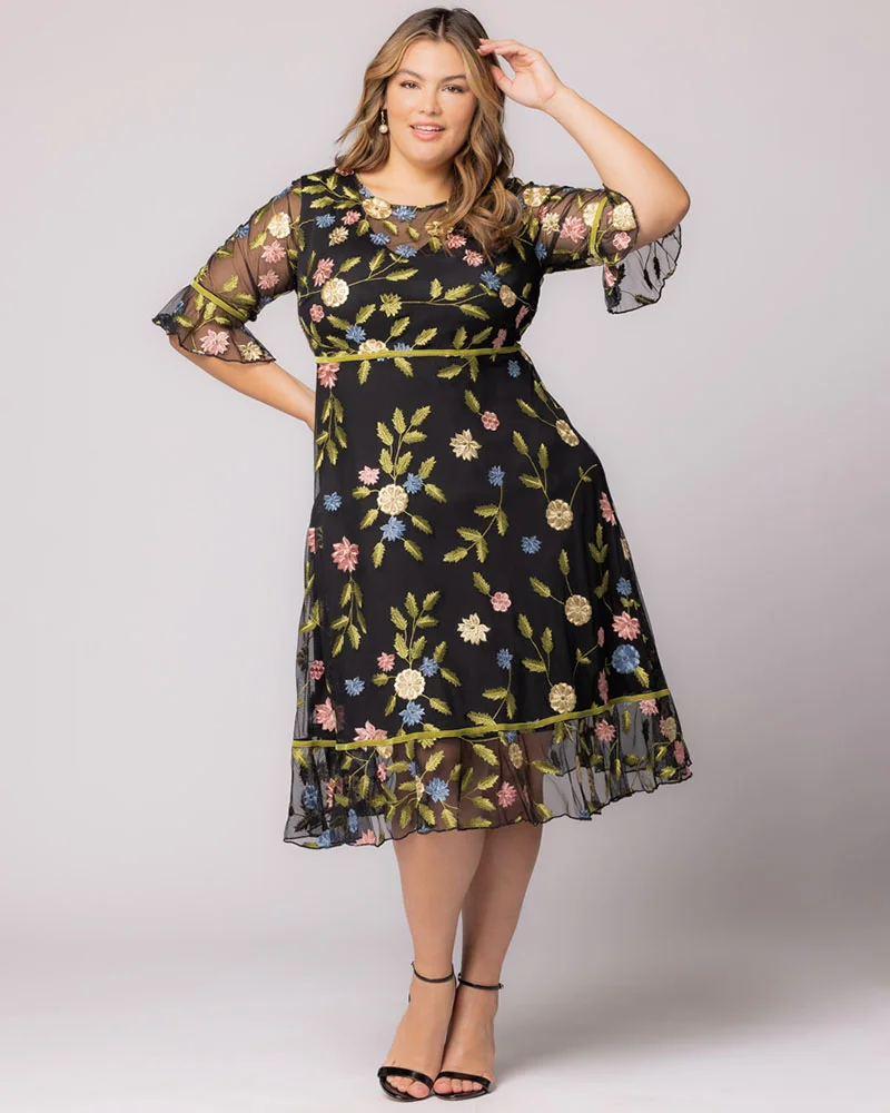 Plus Size Wildflower Embroidered Dress - Image 22