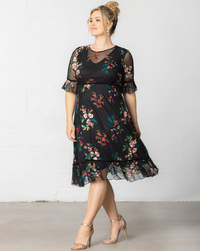 Plus Size Wildflower Embroidered Dress - Image 3