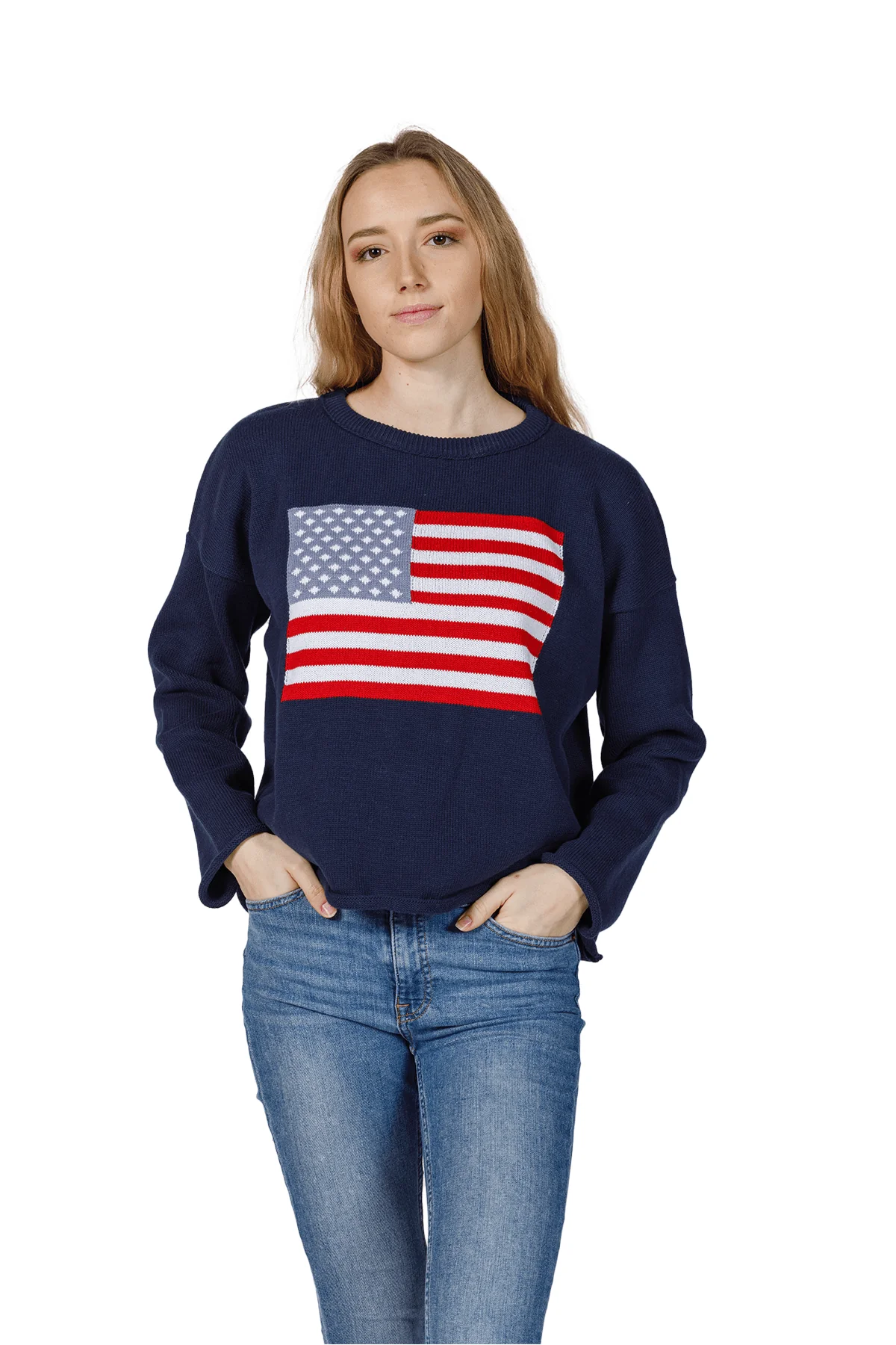 Cropped Midweight Sweatshirt - American Flag - Image 2